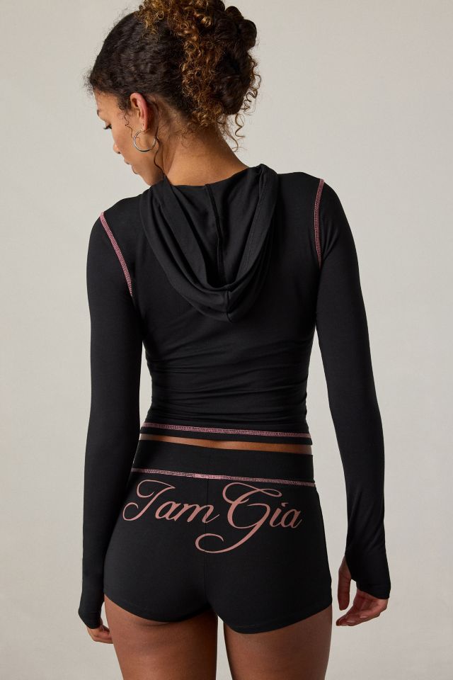 I.AM.GIA Blare Bodycon Cropped Zip-Up Hoodie Sweatshirt #1