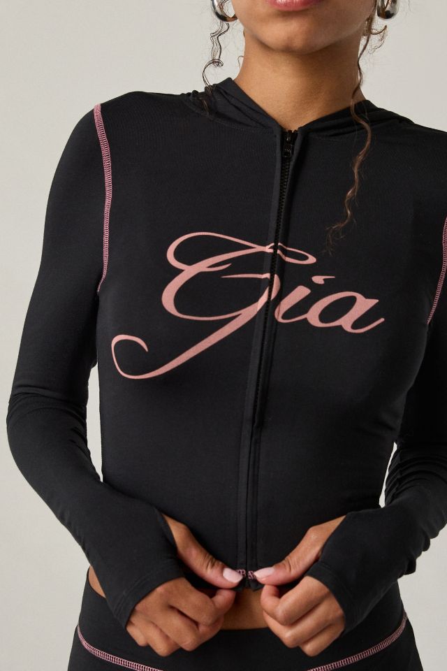 I.AM.GIA Blare Bodycon Cropped Zip-Up Hoodie Sweatshirt #3