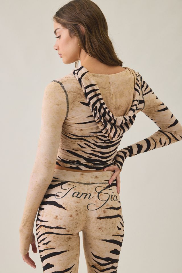 I.AM.GIA Blare Bodycon Cropped Zip-Up Hoodie Sweatshirt #3