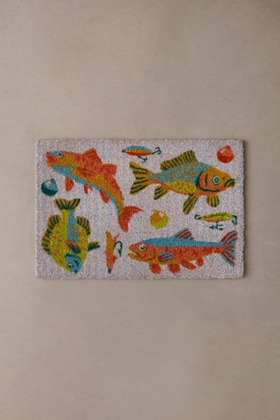 Fish Print Coir Doormat