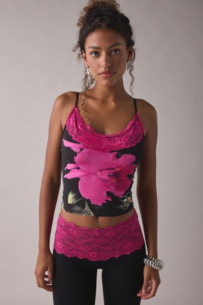 I.AM.GIA Adelia Orchid Graphic Lace Trim Cami