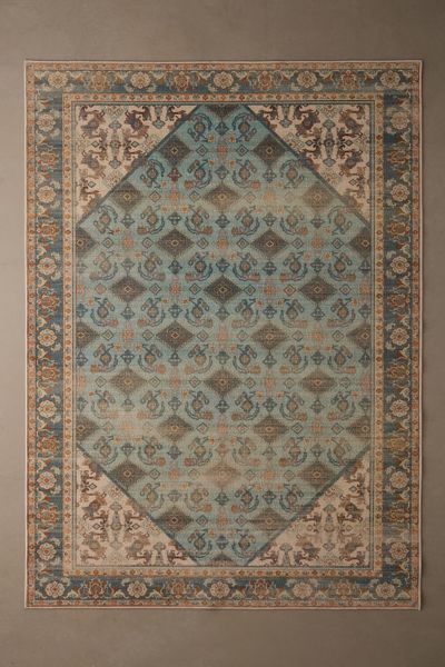 Urban Outfitters Castillo Printed Rug In Blue At