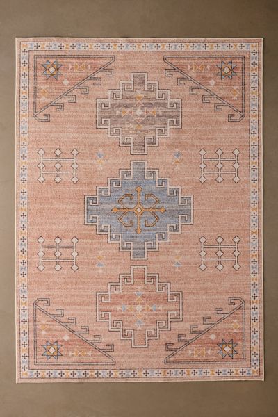 Urban Outfitters Jasmine Printed Rug In Pink At