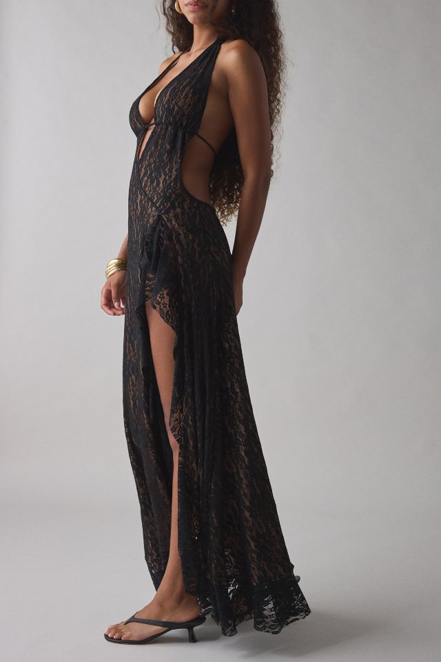 I.AM.GIA. Irisia Plunging Halter Backless Maxi Dress #1