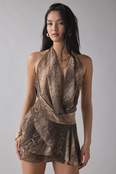 I.AM.GIA. Rosanna Plunging Cowl Sleeveless Mini Dress