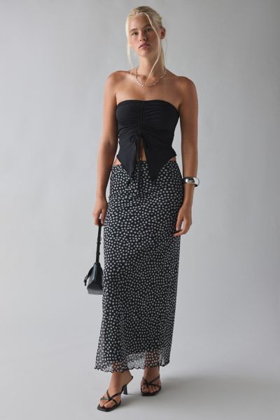 UO Iris Ruched Tie-Front Flyaway Tube Top Product Page