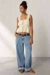 Kimchi Blue Amelie Eyelet Lace Trim Tie-Front Babydoll Top