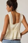 Kimchi Blue Amelie Eyelet Lace Trim Tie-Front Babydoll Top