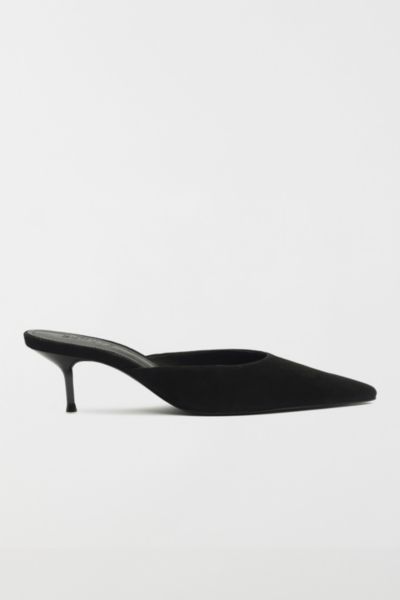 Schutz Julie Suede Kitten Heel Mule In Black, Women's At Urban Outfitters