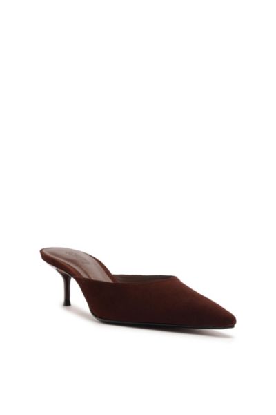 Schutz Julie Kitten Heel Mules Chestnut Brown In Brown