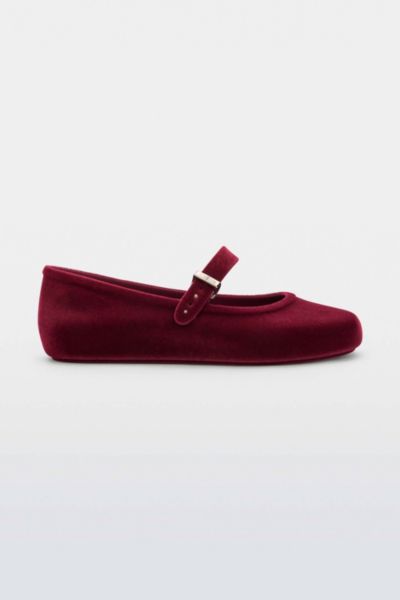 Melissa Soft Velvet Ii Ballerina Flat In Red, Women's At Urban Outfitters