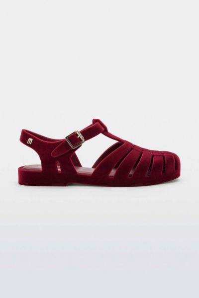 Melissa Possession Velvet Ii Fisherman Sandal In Red Flocked, Women's At Urban Outfitters