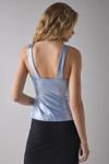 UO Maci Metallic Twist-Front Flyaway Tank Top