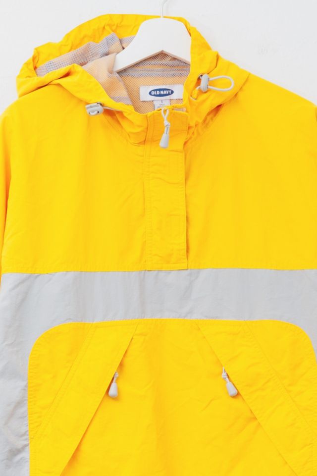 Vintage Y2K Old Navy Yellow Silver Pullover Windbreaker Jacket #1
