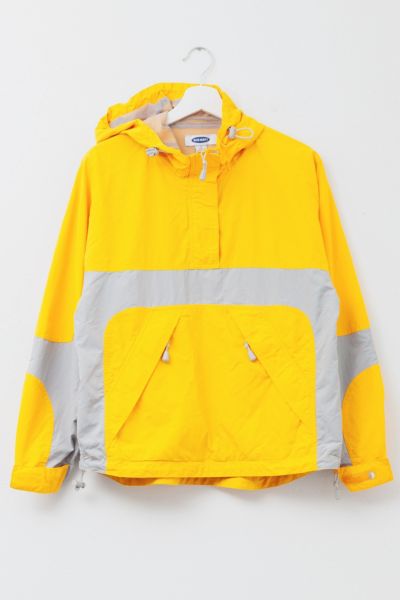Vintage Y2K Old Navy Yellow Silver Pullover Windbreaker Jacket