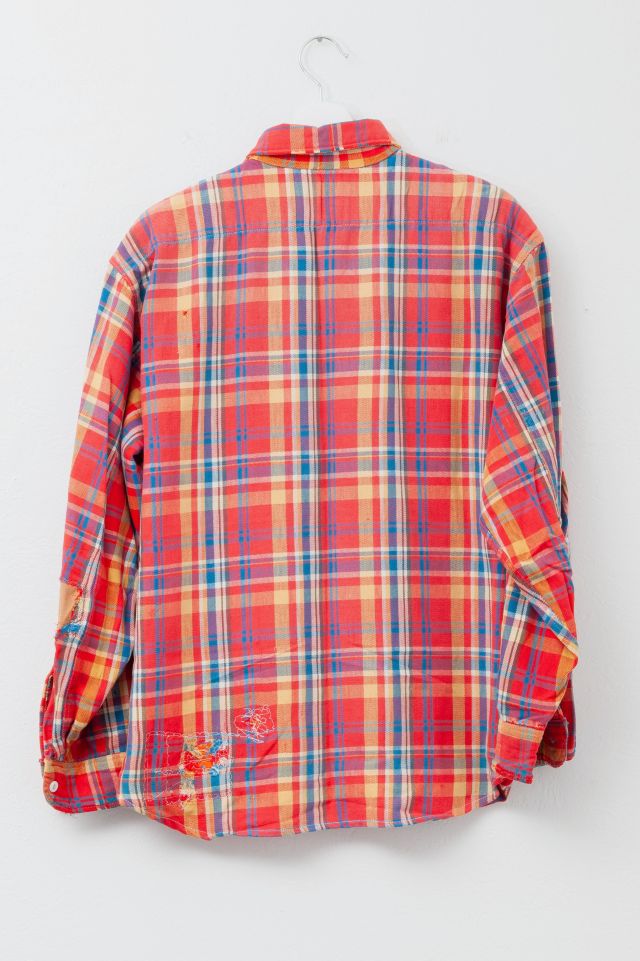 Vintage 1970s Distressed Big Mac Red Cotton Plaid Work Shirt #2