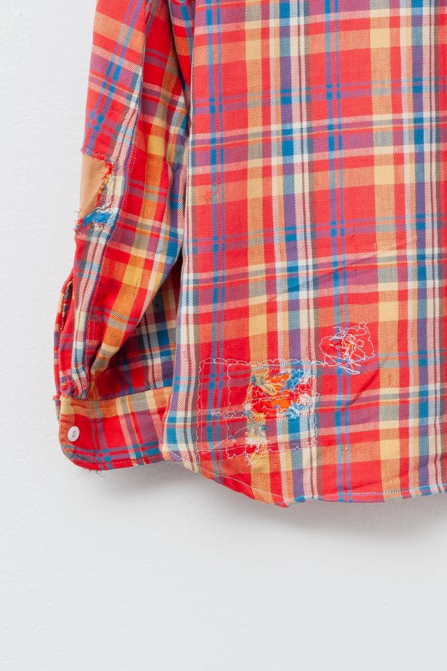 Vintage 1970s Distressed Big Mac Red Cotton Plaid Work Shirt #3