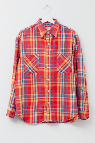 Vintage 1970s Distressed Big Mac Red Cotton Plaid Work Shirt