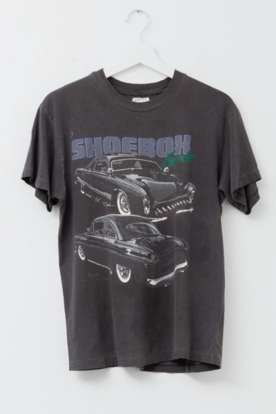 Vintage 1990s Distressed Shoebox Fords Black Graphic T-Shirt