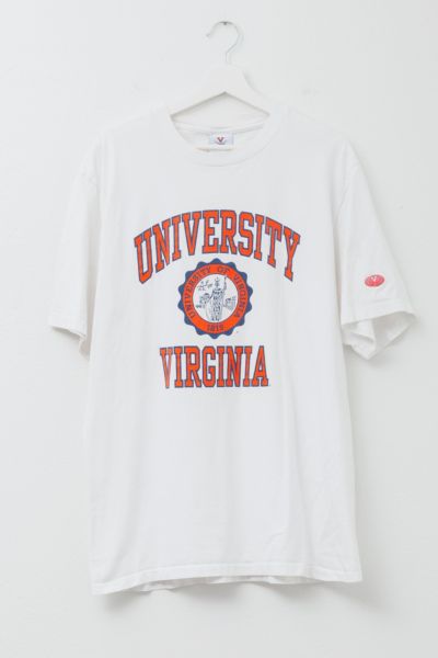 Vintage 1990s University of Virginia White Graphic T-Shirt