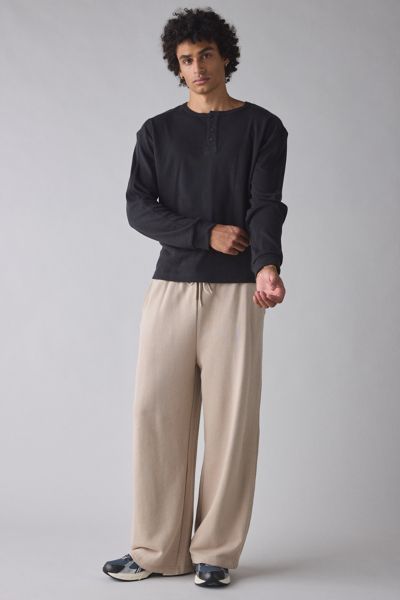 Standard Cloth Toro Henley Long Sleeve Tee In Black, Men's At Urban Outfitters In Black