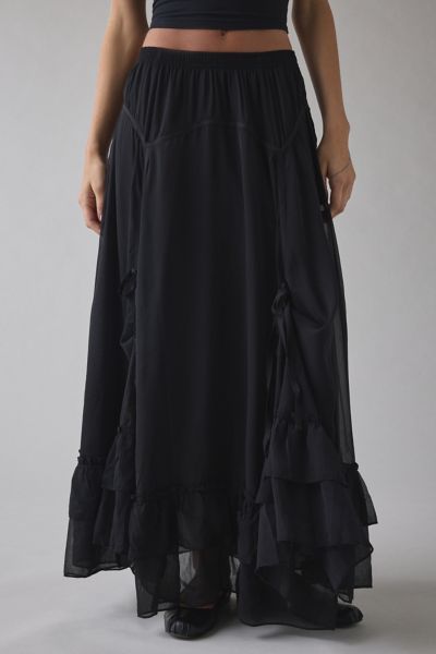 Kimchi Blue My Sweet Asymmetrical Ruffle Low-Rise Maxi Skirt Product Page