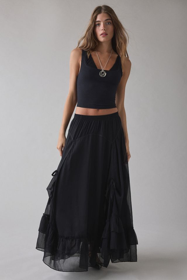 Kimchi Blue My Sweet Asymmetrical Ruffle Low-Rise Maxi Skirt #1