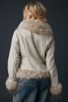 Kimchi Blue Tiffany Faux Leather + Faux Fur Trim Jacket