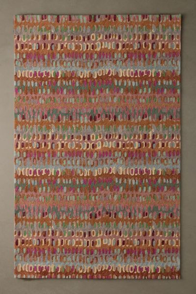 Urban Outfitters Paint Chip Woven Wool Rug In Pink At
