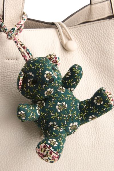 Vera Bradley Quilted Cotton Bitty Bear Bag Charm In Mistletoe Lattice At Urban Outfitters