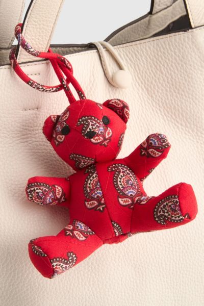 Vera Bradley Quilted Cotton Bitty Bear Bag Charm In Flowering Paisley Goji Berry At Urban Outfitters In Red