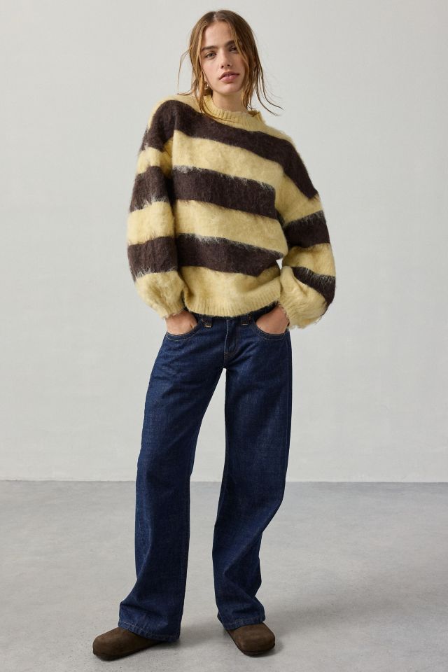 Daisy Street Fudge Stripe Fuzzy Sweater #2