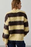 Daisy Street Fudge Stripe Fuzzy Sweater