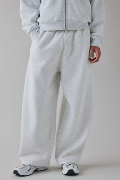 Standard Cloth Relaxed Fit Open Hem Wide Leg Sweatpant In Light Grey, Men's At Urban Outfitters In Gray