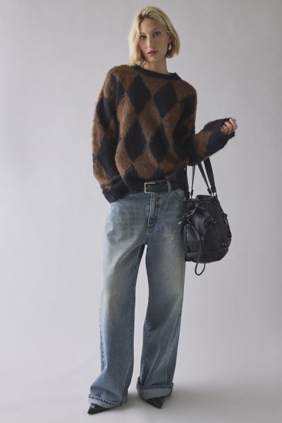 Daisy Street Darie Diamond Brushed Knit Sweater