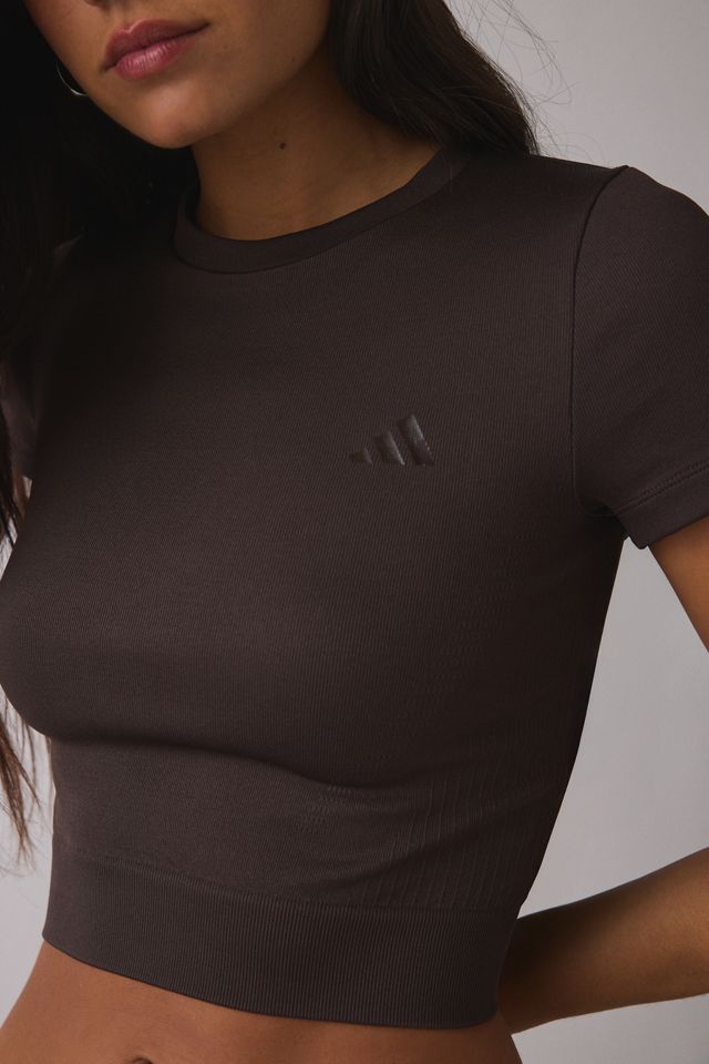 adidas Workout Essentials Ribbed Knit Baby Tee #1
