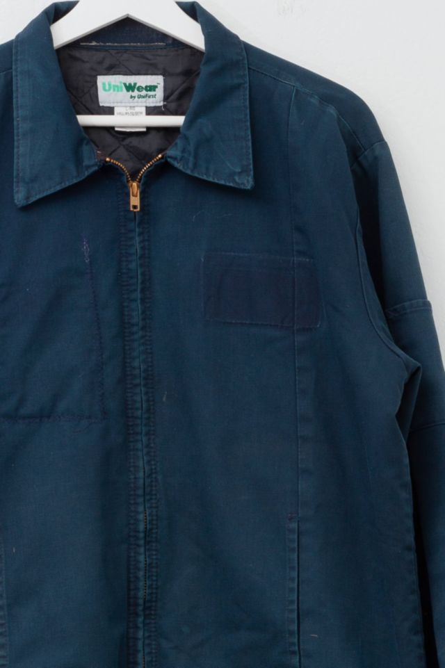 Vintage Y2K Distressed Navy Blue Work Jacket #1