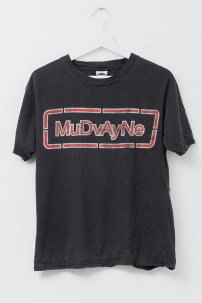 Vintage 1990s Mudvayne Distressed Black Graphic Band T-Shirt