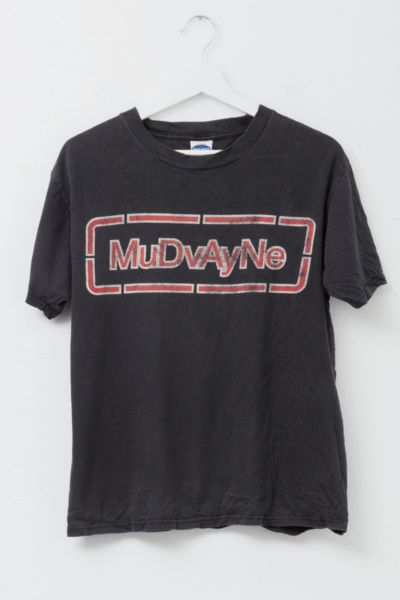 Vintage 1990s Mudvayne Distressed Black Graphic Band T-Shirt