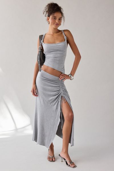 UO Avalon Asymmetric Jersey Knit Skirt 2-Piece Set Product Page