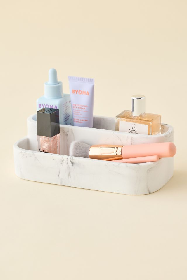 Organisateur de Maquillage Kathryn à 2 Niveaux en Résine Effet Marbre #1