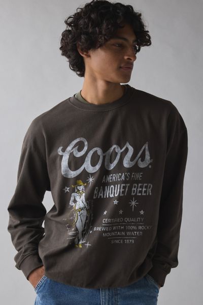 Chandail molletonné ras du cou à motif de cowgirl Coors Banquet Beer