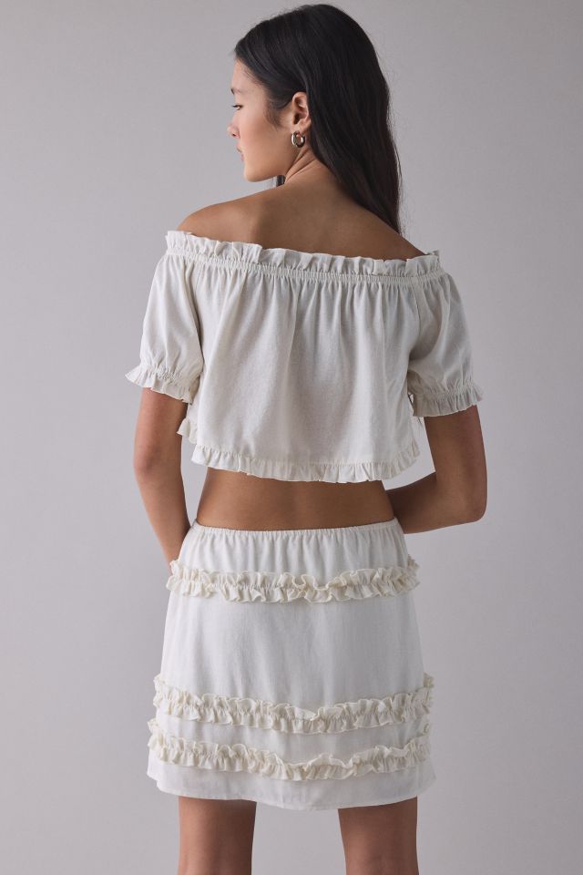 UO Wild Meadow Ruffle Crop Top + Mini Skirt Set #1