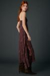 AFRM Christina Chocolate Paisley Chiffon Slip Maxi Dress