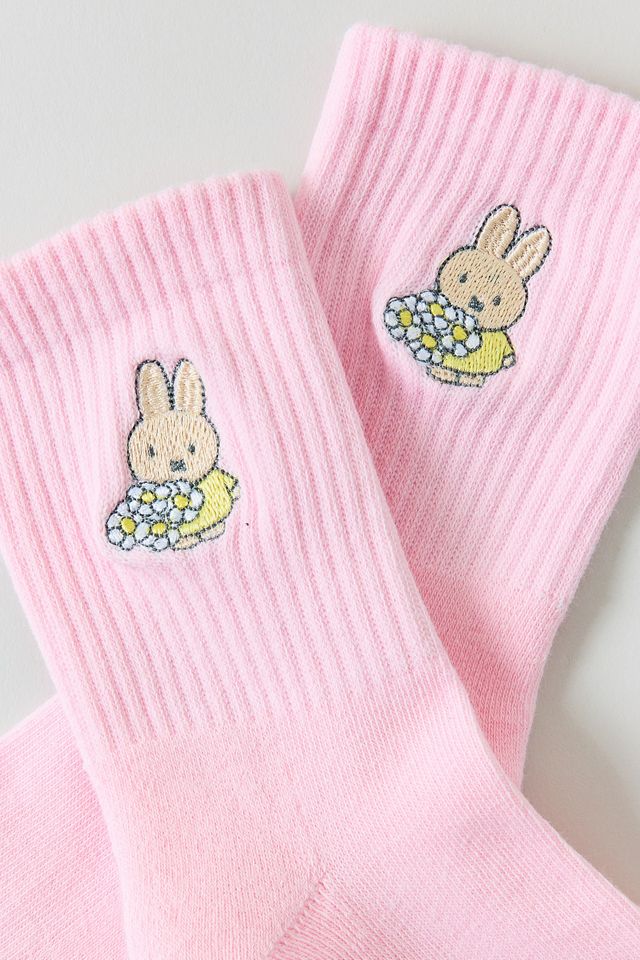 Miffy Embroidered Icon Quarter Crew Socks #1