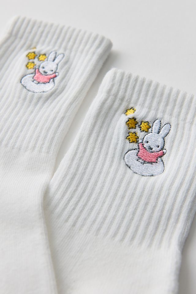 Miffy Embroidered Icon Quarter Crew Socks #1