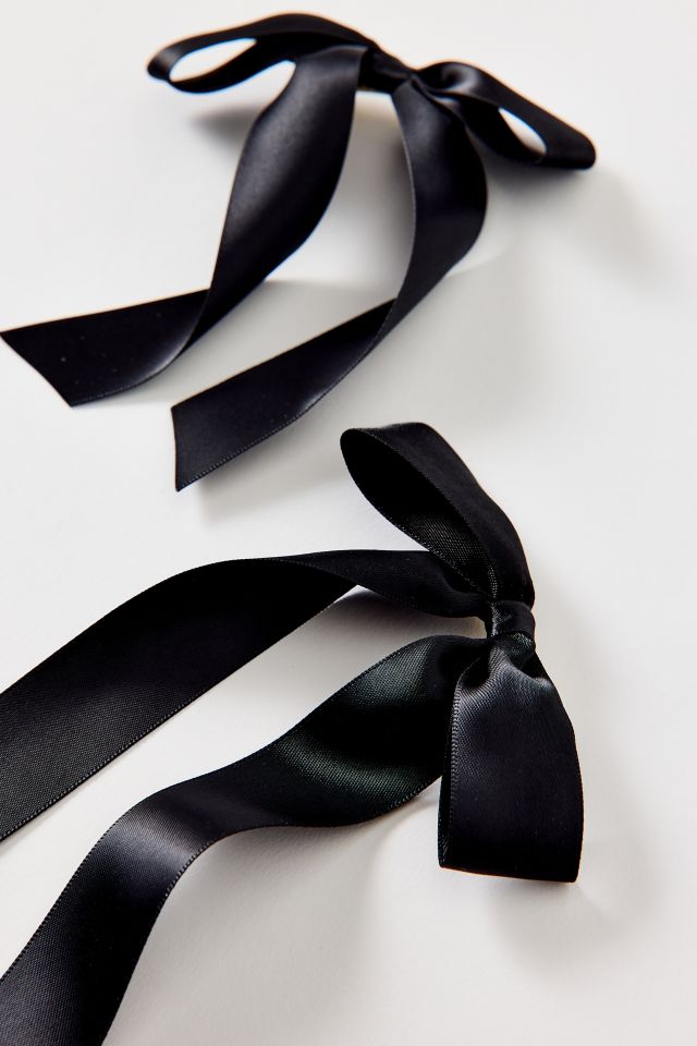 Drapey Satin Bow Hair Clip Set #2