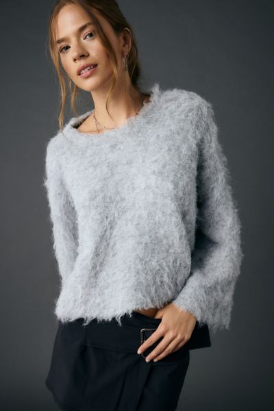 Bdg Bailey Brushed Knit Oversized Pullover Sweater In Grey, Women's At Urban Outfitters In Gray