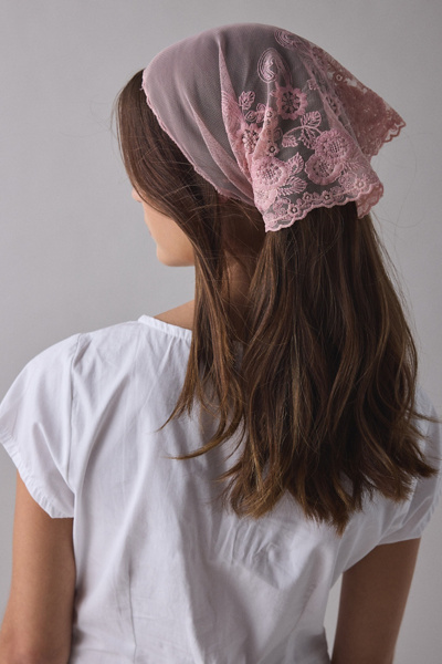 Urban Outfitters Sheer Floral Lace Headscarf in Pink, Women's