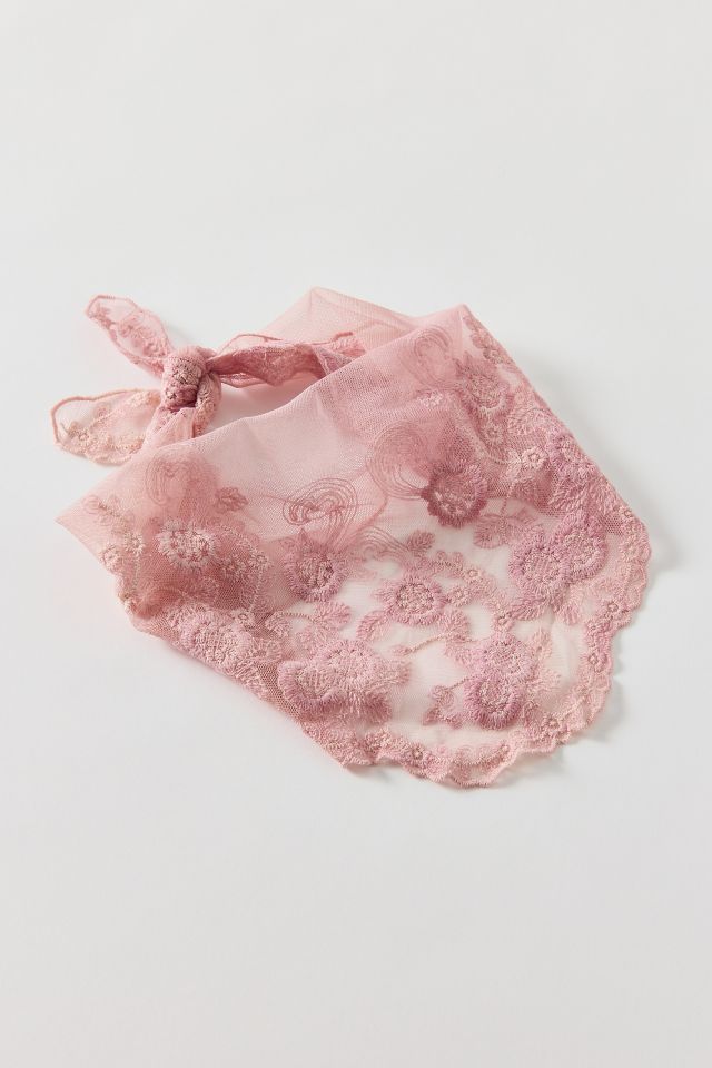 Sheer Floral Lace Headscarf